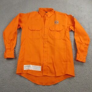 Bulwark Mens FR Flame Resitant Shirt‎ size S Volvo Mechanic Safety Orange NEW